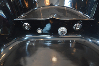 Baignoire d'angle en acrylique noire 1400 mm (1,4 m) pour 2 personnes avec massage et hydromassage