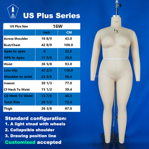 Maniquí Femenino de Cuerpo Completo Jasmine US de 16 Pulgadas y Forma de Vestir para Pruebas de <span class=keywords><strong>Modista</strong></span> - Product Image 1