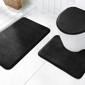 Juego <span class=keywords><strong>de</strong></span> 3 Alfombras <span class=keywords><strong>de</strong></span> Baño <span class=keywords><strong>de</strong></span> Felpa Suave, Antideslizantes, Gruesas, con Forma <span class=keywords><strong>de</strong></span> U, para Cubrir el Tapa del Inodoro, para Hogar y Hotel - Product Image 2