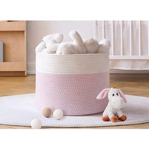 Panier de rangement pliable multi-compartiments en <span class=keywords><strong>corde</strong></span> de coton pour la maison, la cuisine, la salle de bain, la chambre d'enfant et la buanderie - Product Image 3