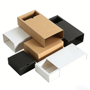 Scatola a Cassetto in Carta Kraft Personalizzata con Logo OEM, Scatola Scorrevole in Cartone Bianco/Nero - Product Image 2