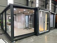 Maison conteneur pliable prête à être expédiée avec portes doubles, villa modulaire de luxe pour les entreprises Airbnb