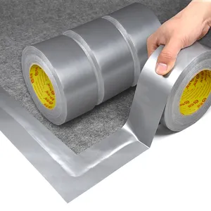 Factory Supply Rubber Adhesive Sliver Color Fabric Cloth Duct Tape For Repair Tent Water Pipes Carpet Edge Binding