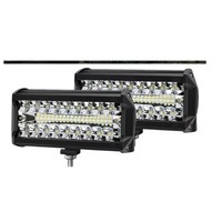 Barre lumineuse de travail LED 7 pouces 3 rangées 400W, nouvelle lampe tout-terrain universelle pour toit de voiture et pièces de modification de pare-chocs avant