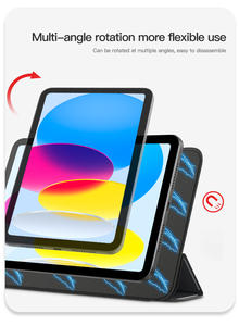เคสแท็บเล็ตแบบพับสามทบ,เคสอัจฉริยะสำหรับ <span class=keywords><strong>iPad</strong></span> 10 <span class=keywords><strong>Air</strong></span> 45 10.9 Pro11ฝาครอบอัจฉริยะพร้อม TPU นุ่มปลุกตื่นมหัศจรรย์ - Product Image 5