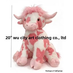 Nouveau produit transfrontalier : Adorable peluche vache des Highlands rose avec rembourrage en coton PP, 31cm-50cm, pour la Saint-Valentin - Product Image 2