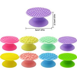 4PC sensoriale Fidget pietre di Silicone testurizzate con ventosa per <span class=keywords><strong>autismo</strong></span>, Stress lenitivo Relax dita giocattolo massaggio porta telefono - Product Image 2