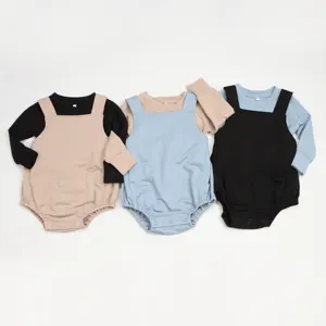 Cómodo mono de bebé sin mangas para recién nacidos, ropa de bebé para niñas y niños, Mono para conjunto general de burbujas de Bambú