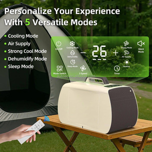 Climatiseur portable 5500 BTU avec télécommande, déshumidificateur, 2 tuyaux d'évacuation pour fourgonnette, tente, camping-car (blanc) - Product Image 2