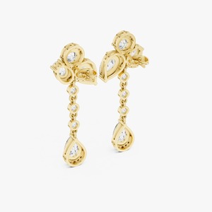 Pendientes colgantes de diamantes de corte pera de la mejor calidad para mujer, joyería elegante para bodas y fiestas, regalo disponible para la venta. - Product Image 3