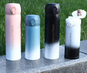 Custom Logo Stainless Steel Gradient Color Cup Modern Design Sport Mug Cute Style Children Insulated Water Bottle - Product Image 1