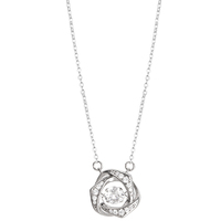 Tiktok – collier avec pendentif vibrant en forme de cœur en zircon, en argent sterling 925, cadeau de saint-valentin pour femmes