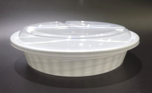 HACAMY 3-Compartment <b>Stackable</b> Disposable PP Plastic Microwavable Food <b>Storage</b> <b>Container</b> with Airtight Lid - Product Image 5