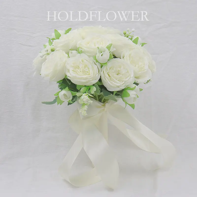 결혼식 신부 신부 들러리 손 개최 꽃다발 사진 분위기 제조 실크 인공 꽃