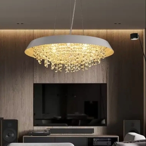 Zèle Éclairage Postmoderne Design luxe luxe goutte de pluie lustres en cristal plafonnier à vendre - Product Image 3