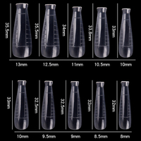Boîte de présentation XXL en ABS pour faux ongles cercueil transparents extra longs, pré-conçus, non toxiques, pour doigts, avec étiquette privée