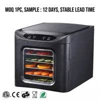 Déshydrateur alimentaire à 6 plateaux avec écran tactile, plateaux en acier inoxydable, pour fruits, viande séchée, herbes, certifié CE GS LFGB ETL RoHS, machine de séchage domestique