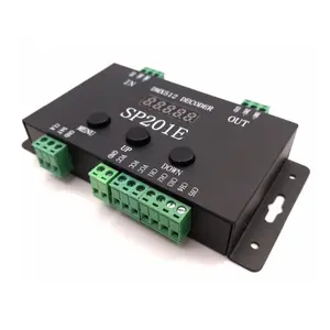 SP201E DMX512解码器DMX至SPI信号RGB RGBWW可寻址DMX发光二极管条控制器DMX解码器DC5-24V支持1024像素