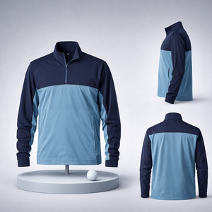 Sweat-shirt à manches longues personnalisé de haute qualité avec fermeture éclair 1/4, séchage rapide, pour homme, idéal pour les activités de plein air - Product Image 1