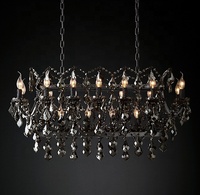 Rococo luxe lustre en cristal suspension design industriel Style interrupteur E12 hôtel salon mariage éclairage intérieur