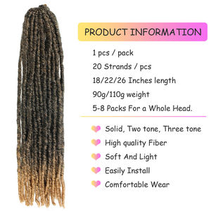 Meilleur Prix – Extensions de Cheveux Synthétiques Noirs Lisses Fausses Locs au Crochet, <span class=keywords><strong>Dreadlocks</strong></span>, Tresses Africaines pour Femmes - Product Image 2