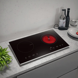 Table de cuisson encastrable 2 feux à induction et infrarouge combinés 2000W+2000W, plaque de cuisson domestique à induction - Product Image 5
