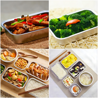 Barquette alimentaire rectangulaire jetable en aluminium avec couvercle, qualité alimentaire, pour repas en avion et plats à emporter