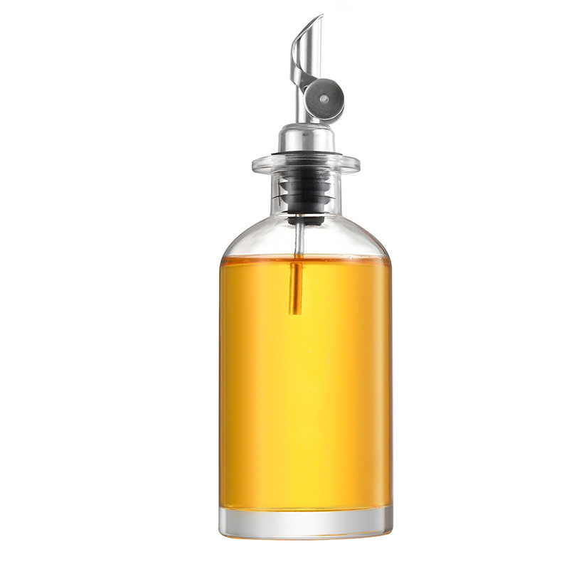 350ml 500Ml  Oil and Vinegar Dispenser with Metal Pour Spout Weighted Pourer Glass Bottle Dispenser for Kitchen Olive Oil Cruet