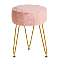 Maquillage vanité tabouret Table d'appoint coiffeuse siège Pouf canapé rose Teddy velours repose-pieds tabouret pouf pour salon