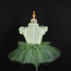 Disfraz de Danza de Hojas Verde Claro para Niños, Vestido de Tutú de Hada Brillante <span class=keywords><strong>con</strong></span> Adornos para Actuación en Escenario - Product Image 5