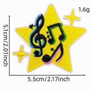 Parches de Música Termoadhesivos con Bordados Temáticos de Instrumentos y Cintas Musicales - Product Image 4