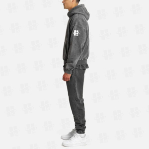 Nouveau sweat à capuche homme automne, élégant, anti-plis, délavé, coupe ample avec épaules tombantes et broderie - Product Image 3