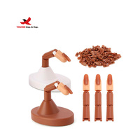 Kit d'entraînement pour ongles FENGFLY, main articulée amovible en plastique ABS, flexible et réaliste, couleur marron, 10x7cm