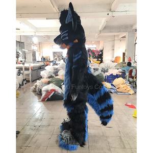 Funtoys CE Fursuit personalizado negro piel larga Sly Lobo traje Husky perro para adulto mascota disfraz Cosplay fiesta juego vestido <span class=keywords><strong>de</strong></span> lujo - Product Image 3