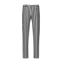 Costume Homme Rayé Noir et Blanc, 2 Pièces (Veste + Pantalon) avec Col Châle, Idéal Mariage/Dîner d'Affaires MBS597