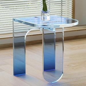 JINS Nuevo diseño Precio al por mayor Acrílico Mesa auxiliar de café Estilo moderno Mesa auxiliar en forma de C Sofá Mesa auxiliar - Product Image 5