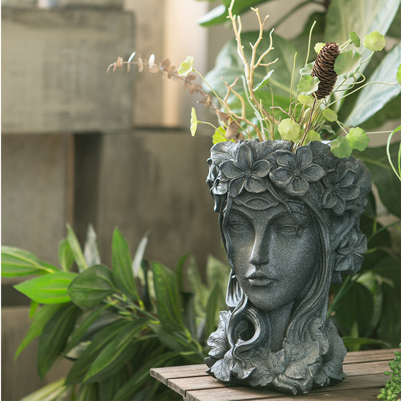Vaso per fiori a forma di viso - Vaso doppio in uno per piante da