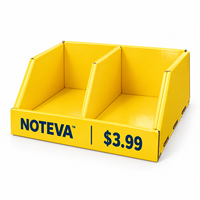 Présentoir de sol modulaire en carton avec plateaux PDQ amovibles, présentoir de vente au détail multi-compartiments pour papeterie et fournitures scolaires