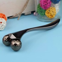 Rouleau de massage facial portable à double boule métallique, durable, raffermissant la peau, anti-gonflement, appareil de beauté pour le corps entier