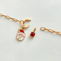 EManco Kerstthema verwisselbare bedelarmband verguld emaille schattige fruit & kerstman DIY dropshipping