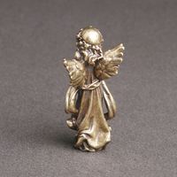 Sculpture d'ange gardien rétro en laiton, petite sculpture nordique, accessoires de décoration pour la maison, cadeaux