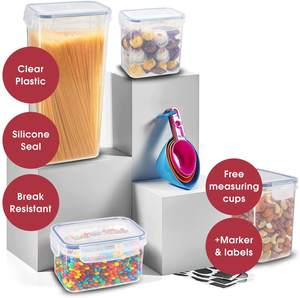 Contenitore Impilabile <span class=keywords><strong>per</strong></span> <span class=keywords><strong>Alimenti</strong></span> in <span class=keywords><strong>Plastica</strong></span> PP Senza BPA a Chiusura Ermetica, Organizzatore <span class=keywords><strong>per</strong></span> la Cucina e Dispensa <span class=keywords><strong>per</strong></span> Cereali e Cibi Secchi - Product Image 3