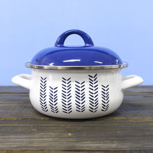 Ensemble de casseroles à soupe <span class=keywords><strong>en</strong></span> émail, nouveau Design, de couleur bleue, pour la maison, 3 pièces - Product Image 4