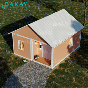 <span class=keywords><strong>Maison</strong></span> préfabriquée en conteneur de style campagne et ville à construction rapide à deux chambres avec toit en forme de A orange - Product Image 2