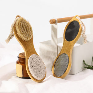 Lima de pie de bambú natural, removedor de callos, multiusos, 4 en 1, Kit de pedicura para pies con cuidado de los pies, cepillo de cerdas de jabalí, <span class=keywords><strong>piedra</strong></span> pómez - Product Image 1