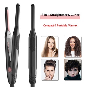 Plancha de pelo compacta con pinza curva de doble propósito para alisar y rizar, herramienta para peinar flequillo y rizos internos, adecuada para hombres. - Product Image 4