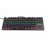 BIOJEE 87키 유선 기계식 게임 키보드 RGB LED 백라이트 안티 고스팅 PC 및 노트북용