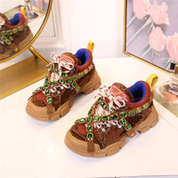 Giày Thể Thao Nữ Phong Cách Đi Bộ, Giày Sneaker Bệnh Viện Thời Trang Phong Cách Đi Bộ Cổ Điển Đính Kim Cương Chất Lượng Hàng Đầu