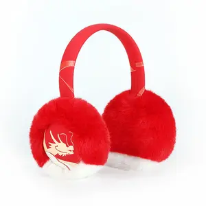 Charhulo winter unisex ear warmer the red gift for man and women earwarp headwear faux fur earmuffs