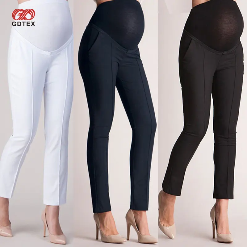 GDTEX pantaloni premaman morbidi e personalizzati pantaloni per la pelle a vita alta leggings da gravidanza senza cuciture pantaloni avvolti per la pancia da donna